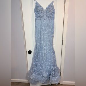 Ellie Wilde Light Blue Lace Dress Absolutely Gorgeous! Altered to fit 5’2 115lb